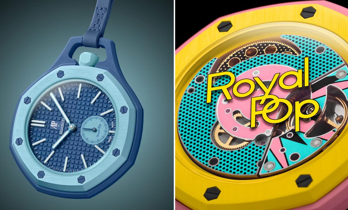 SWATCH - Royal Pop - SSX03L100N - 誰說皇家橡樹一定高不可攀？Swatch × AP 聯名懷錶平價登場，好玩度直接破表！