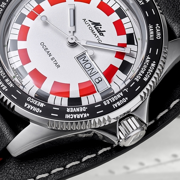 MIDO - OCEAN STAR - M026.830.16.030.00 - MIDO全新Ocean Star Worldtimer腕錶，鮮明復古設計，致敬熱愛世界的你