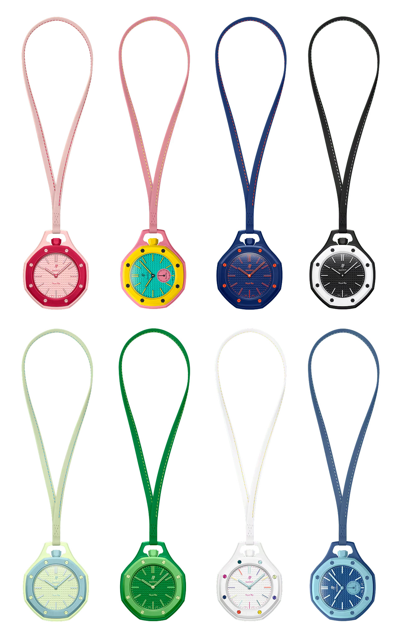 SWATCH - Royal Pop - SSX03L100N - 誰說皇家橡樹一定高不可攀？Swatch × AP 聯名懷錶平價登場，好玩度直接破表！