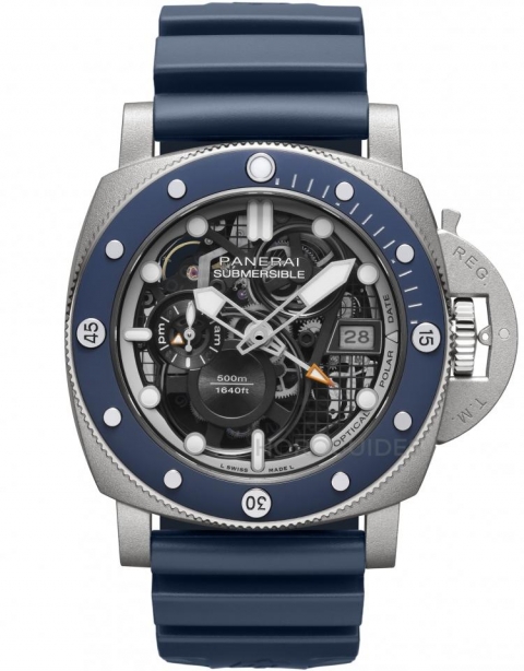 PANERAI - SUBMERSIBLE - PAM01495 - 專利隱形日期加上DMLS鈦金屬,沛納海 PAM01495 重新定義高階鏤空潛水錶