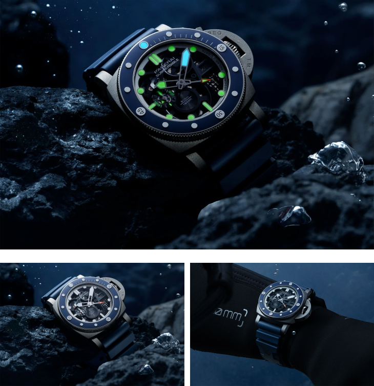 PANERAI - SUBMERSIBLE - PAM01495 - 專利隱形日期加上DMLS鈦金屬,沛納海 PAM01495 重新定義高階鏤空潛水錶