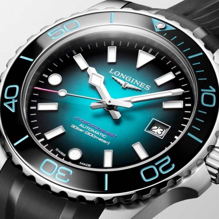 LONGINES - HYDRO CONQUEST - L3.779.4.09.9 - 潛水錶也能這麼繽紛！浪琴深海征服者限量版登場，搶眼配色隱藏賽事密碼