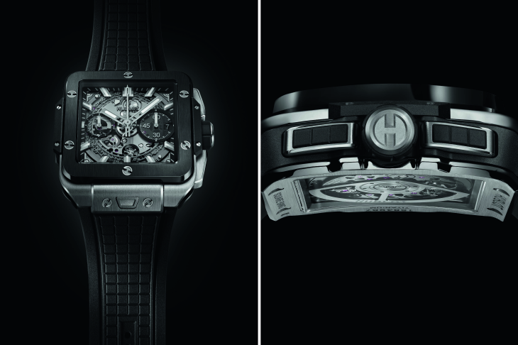 HUBLOT - SQUARE BANG - 821.MX.4800.RX - 當機械工藝遇上幾何美學 Square Bang Unico 創新演繹個性化方型高階運動錶